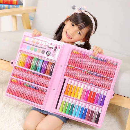 168 Pcs Kids Super Mega Art Colouring Set - Pink
